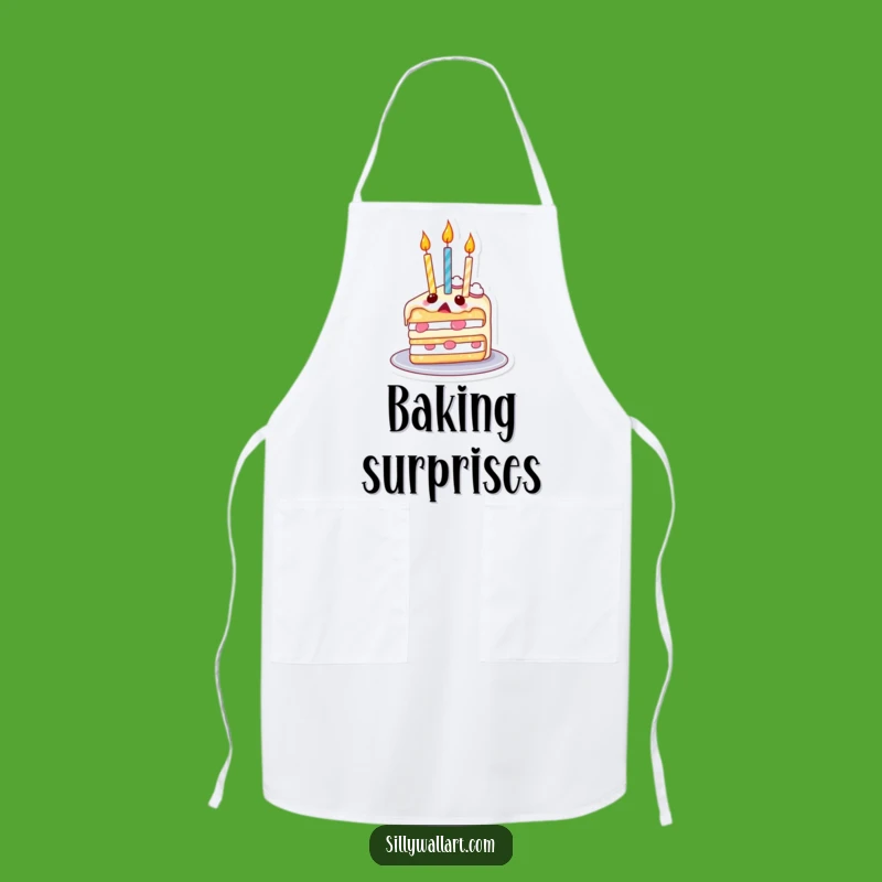 Funny Surprised Cake Candles Balloon Apron - Sweet Birthday Kitchen Fun