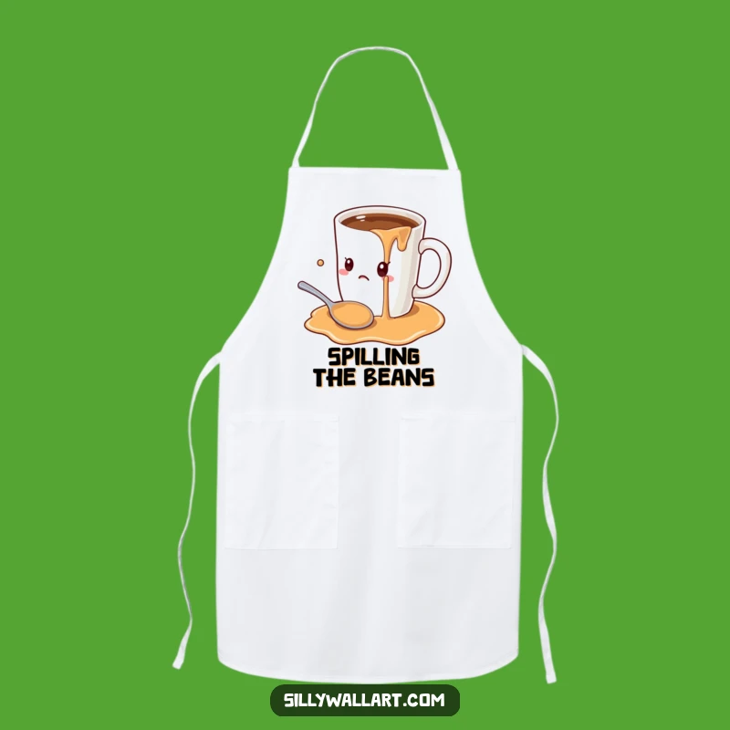 Funny Coffee Mug Overload Apron: Oversized Mug Spill, Kitchen Fun Gift