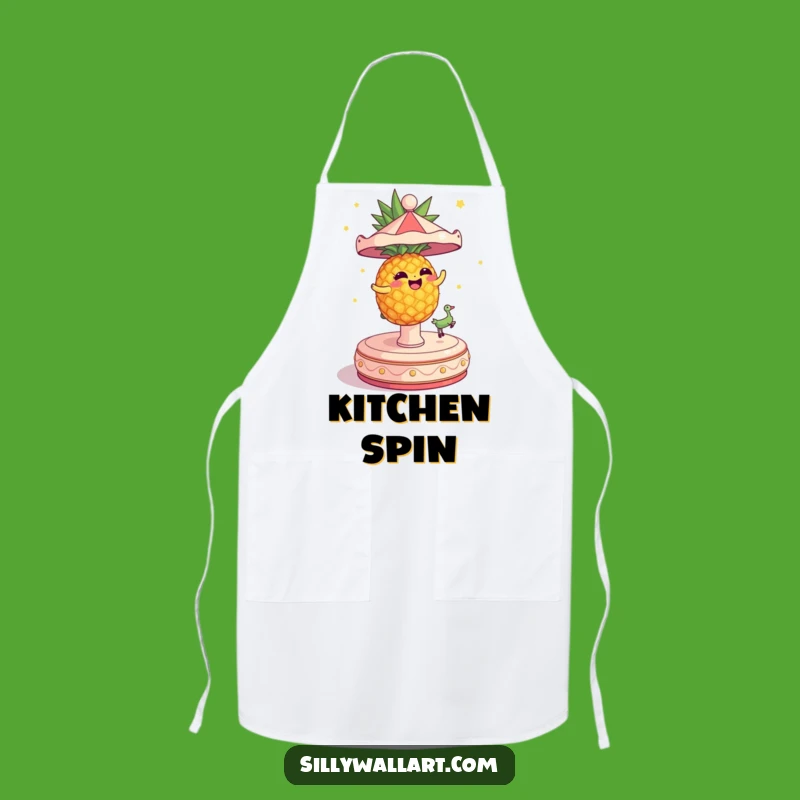 Funny Dizzy Pineapple Apron - Comical Tropical Kitchen Gift