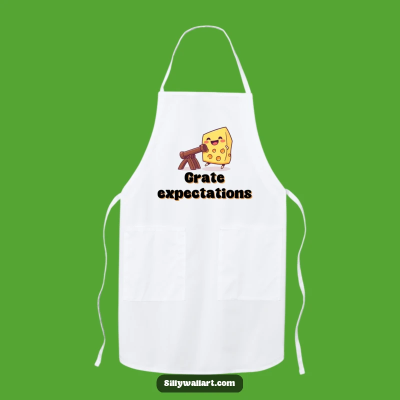 Funny Cheese Catapult Apron: Grinning Chef Cheese, Kitchen Fun Gift