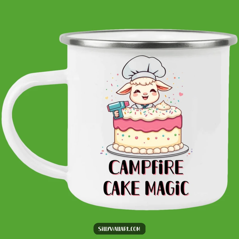 Funny Lamb Chef Camping Mug: Bake Adventures with Giggling Cheer