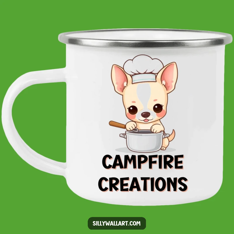 Funny Chihuahua Chef Camping Mug: Outdoor Culinary Adventures, Perfect Gift