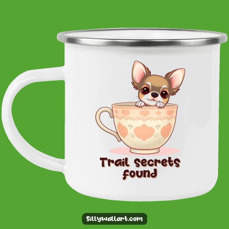 Funny Chihuahua Teacup Camping Mug: Outdoor Tea Time, Perfect Gift