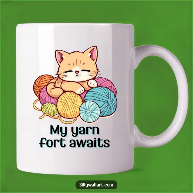 Funny Relaxed Cat Yarn Lover Mug - Perfect Gift for Cozy Cat Moms