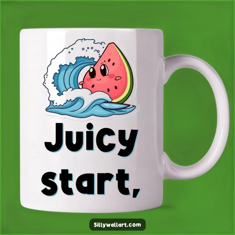 Funny Watermelon Surf Mug - Hilarious Summer Gift for Beach Lovers