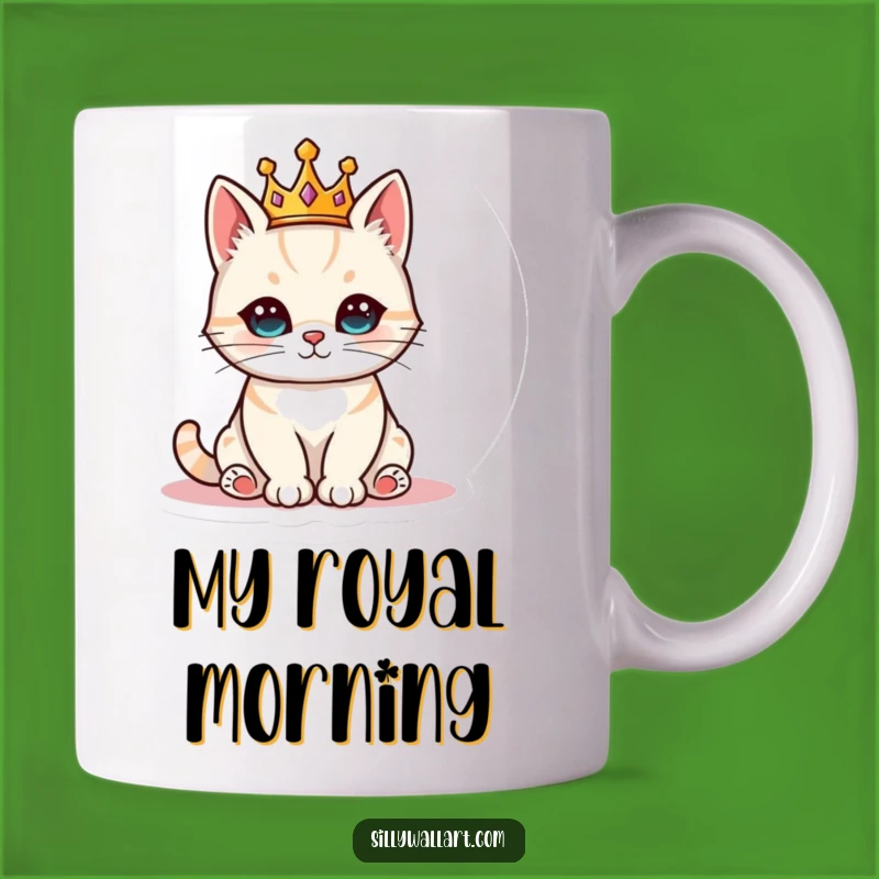 Funny Royal Cat Mug: Majestic Feline Humor Gift, Hilarious Pet Owner Present