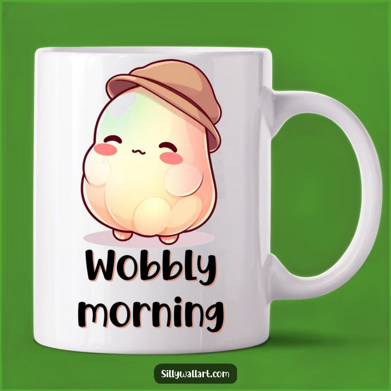 Funny Jelly Blob Mug - Jiggling Hat Wearer & Uncontrollable Character Gift