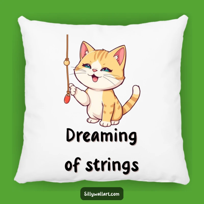 Funny Playful Cat Pillow - Cozy String Toy Accent Pillow Gift