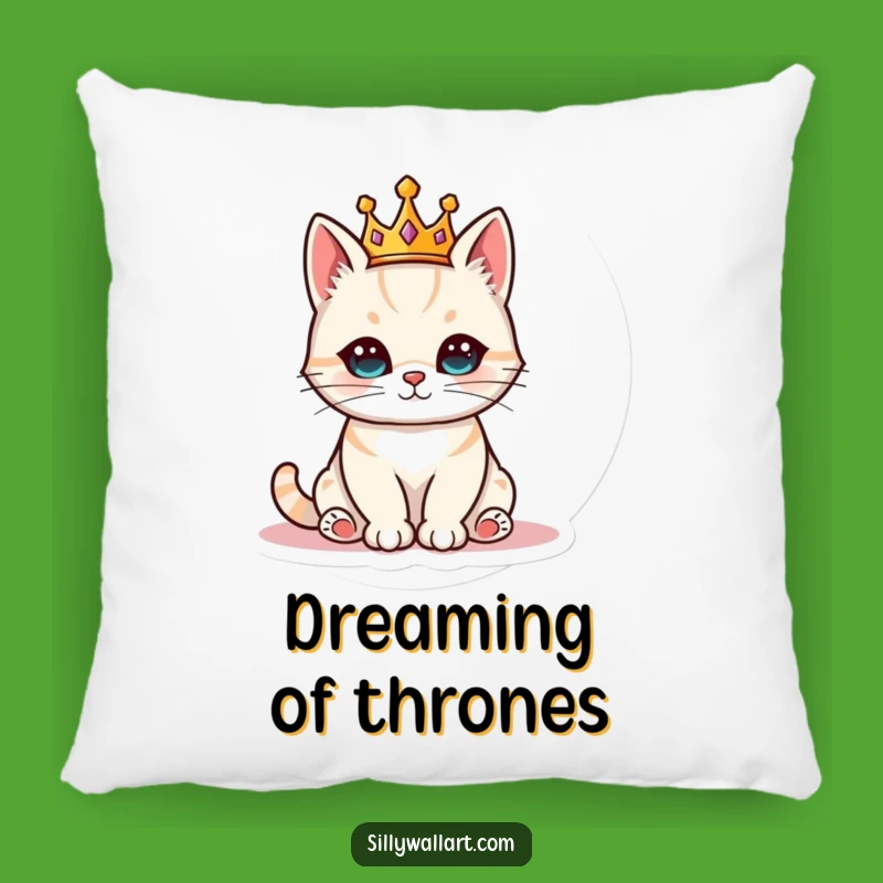 Funny Royal Cat Pillow: Majestic Feline Cushion, Hilarious Pet Accent Gift