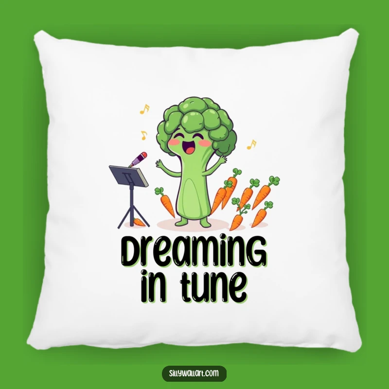 Funny Broccoli Conductor Pillow: Cozy Comfort with a Hilarious Veggie Friend