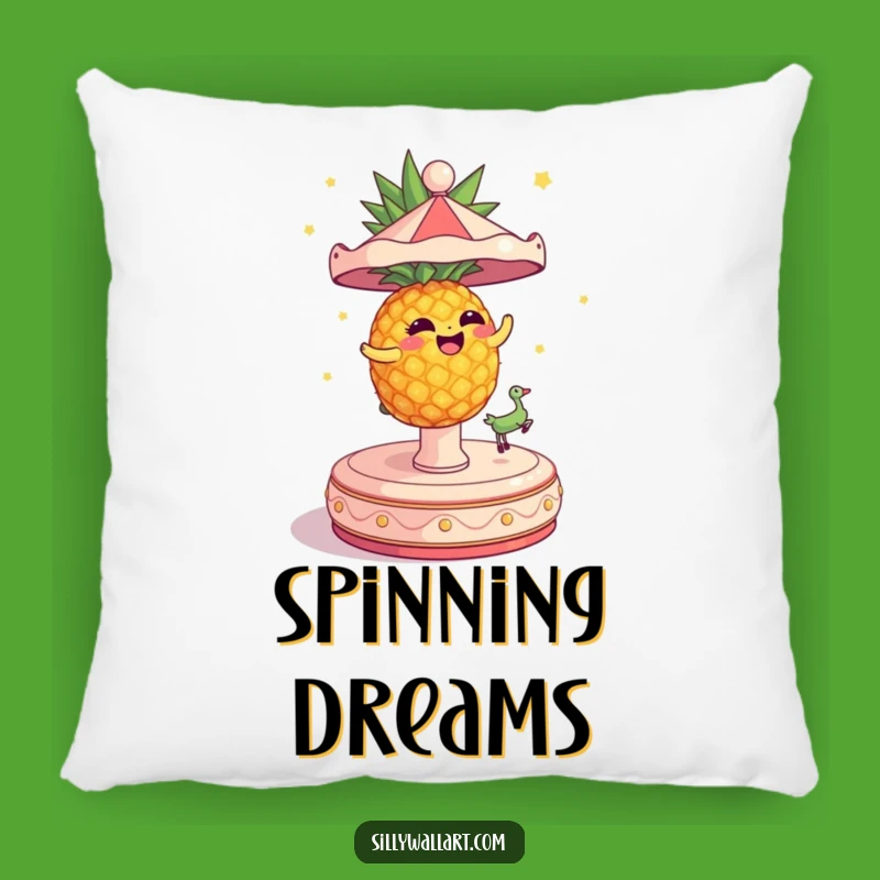 Funny Dizzy Pineapple Pillow - Comical Tropical Cushion Gift