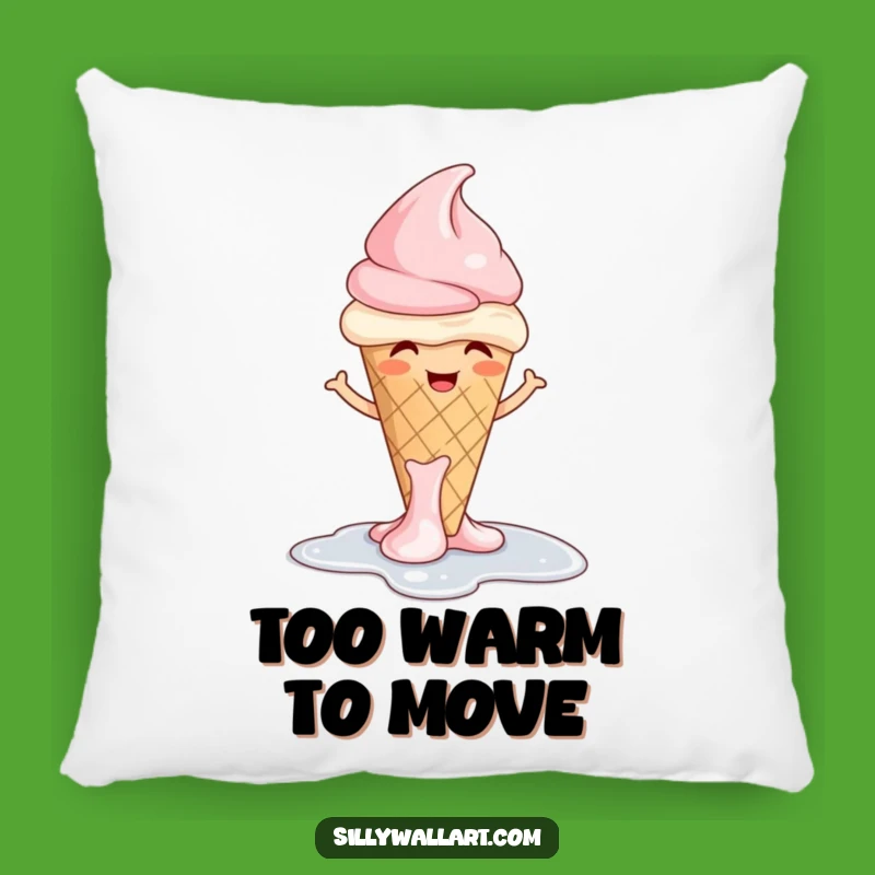 Funny Giggling Ice Cream Pillow: Melting Cone Cushion, Soft & Cozy Funny Gift
