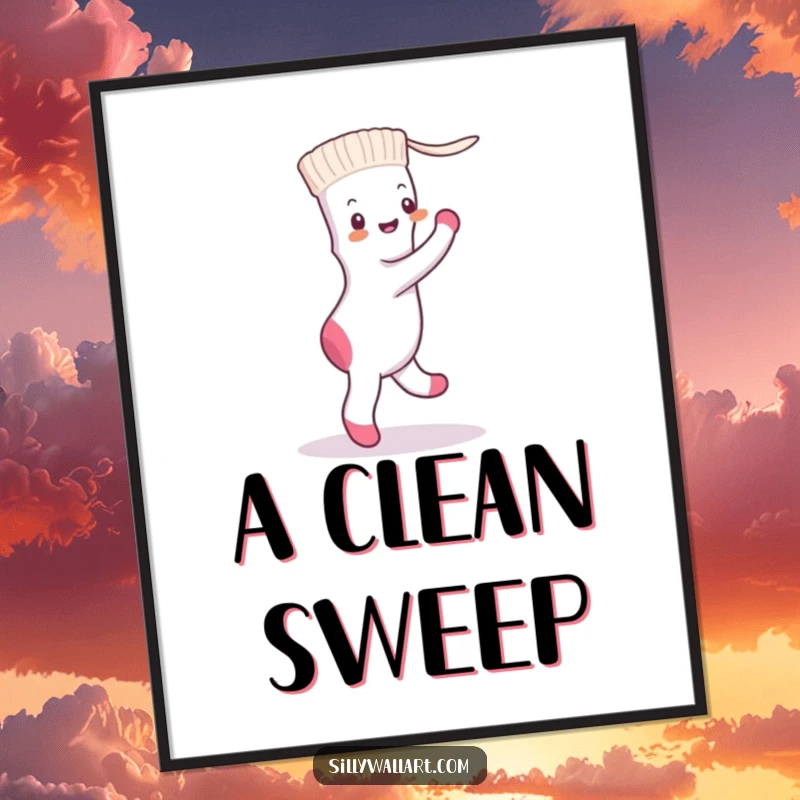 Funny sock and dryer sheet dancing the tango, as a downloadable digital art print for humorous decor.