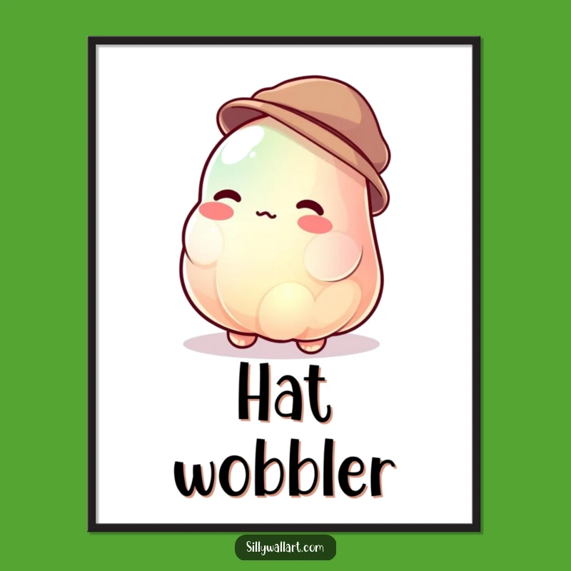 Funny Jelly Blob Art Print - Jiggling Hat Wearer & Uncontrollable Digital Gift