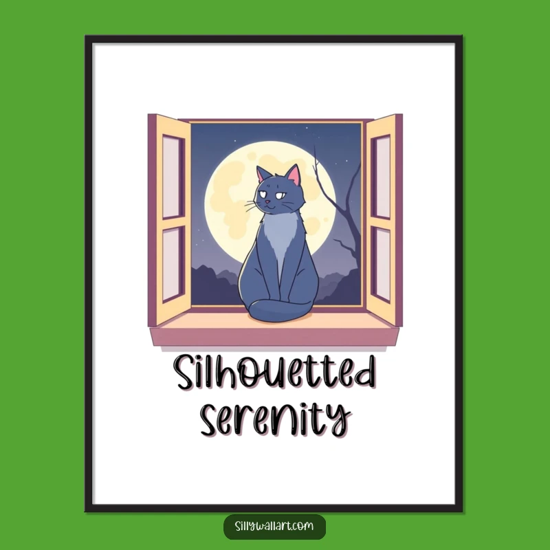 Funny Moon Cat Digital Art: Instant Lunar Feline Print, Hilarious Gift