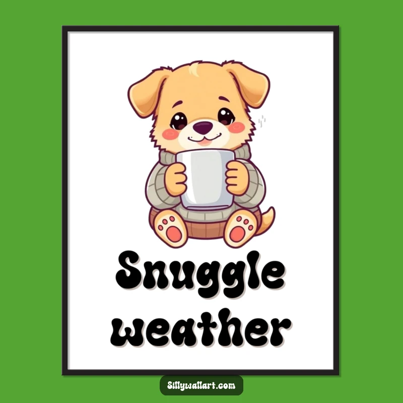 Funny Cozy Dog Sweater Digital Art - Instant Warm Decor