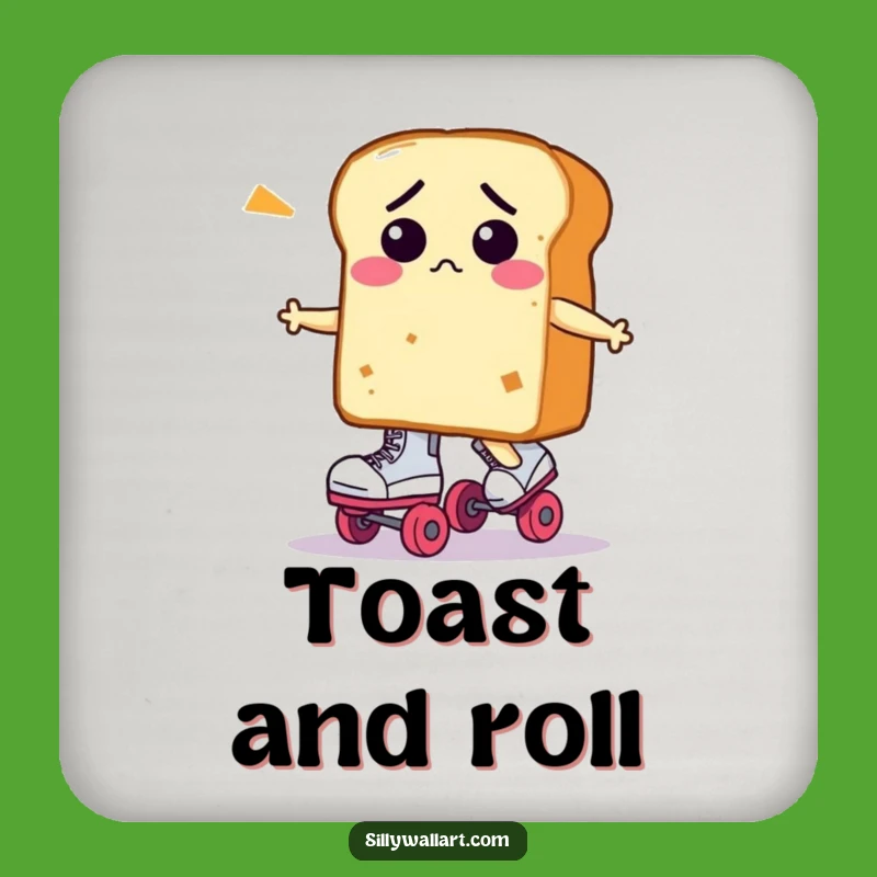 Funny Bread Roller Skates Coaster - Hilarious Protection for Your Surfaces