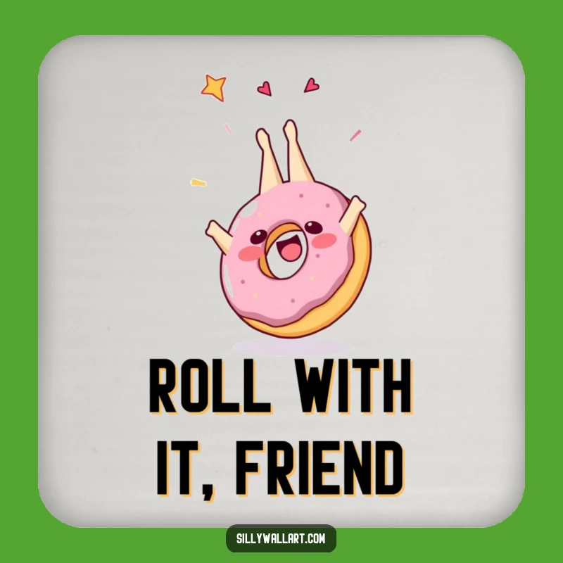 Funny Cheerful Donut Somersault Coaster - Hilarious Surface Protection for Sweet Drinks