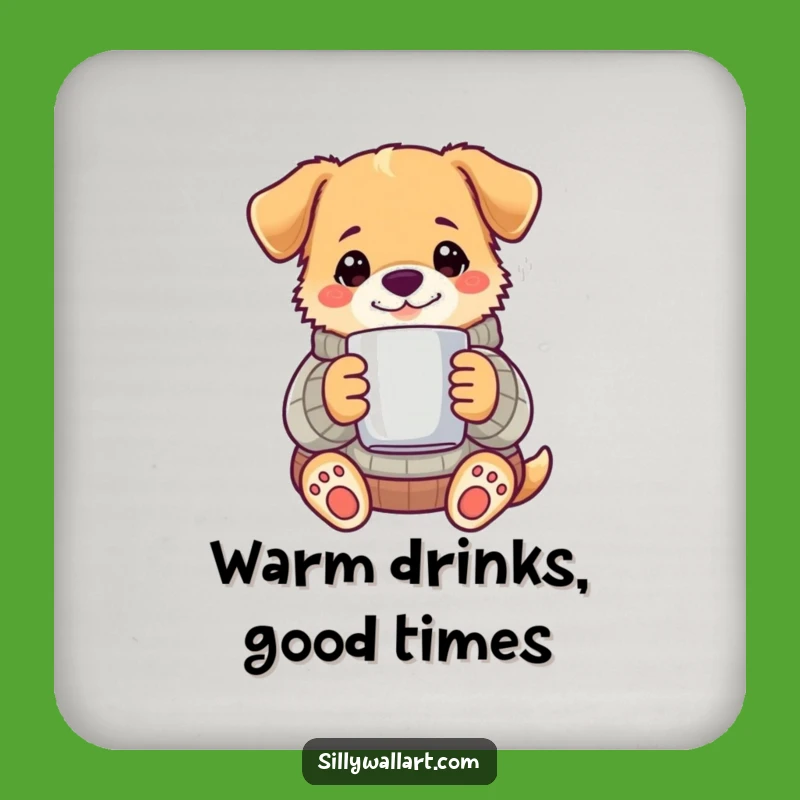 Funny Cozy Dog Sweater Coaster - Warm Canine Drink Protection