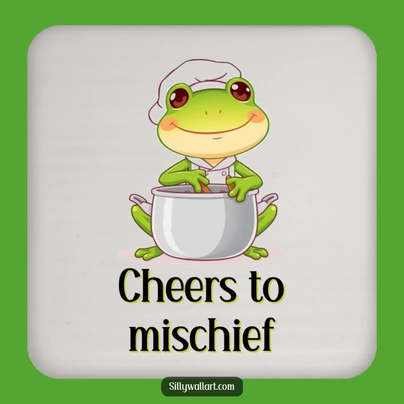 Funny Frog Chef Coasters: Protect Surfaces with Joyful Culinary Fun
