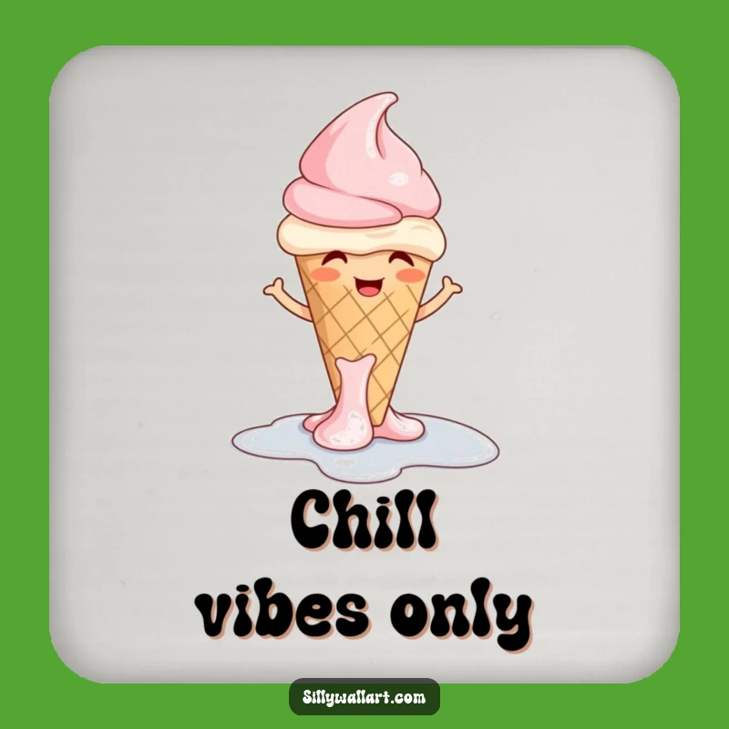 Funny Giggling Ice Cream Coaster: Melting Cone Protector, Perfect Tiny Funny Gift