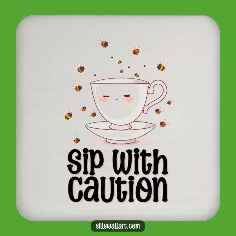 Funny Teacup Bees Coaster - Hilarious Protection for Your Surfaces