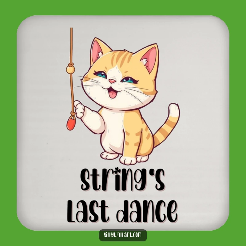 Funny Cat String Coaster Set - Playful Drink Decor Gift