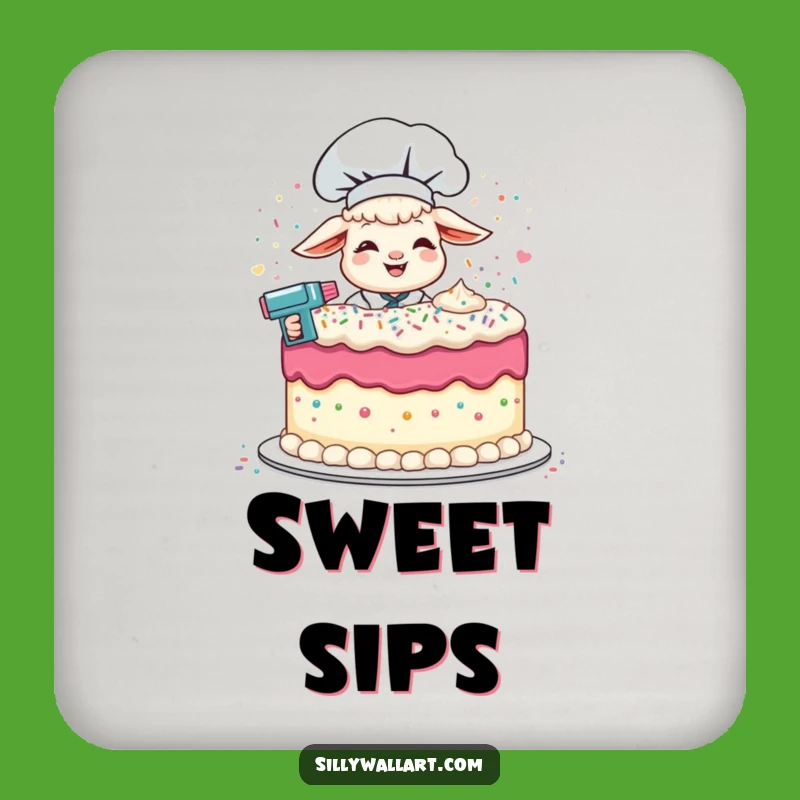 Funny Lamb Chef Coasters: Protect Surfaces with Giggling Baking Fun