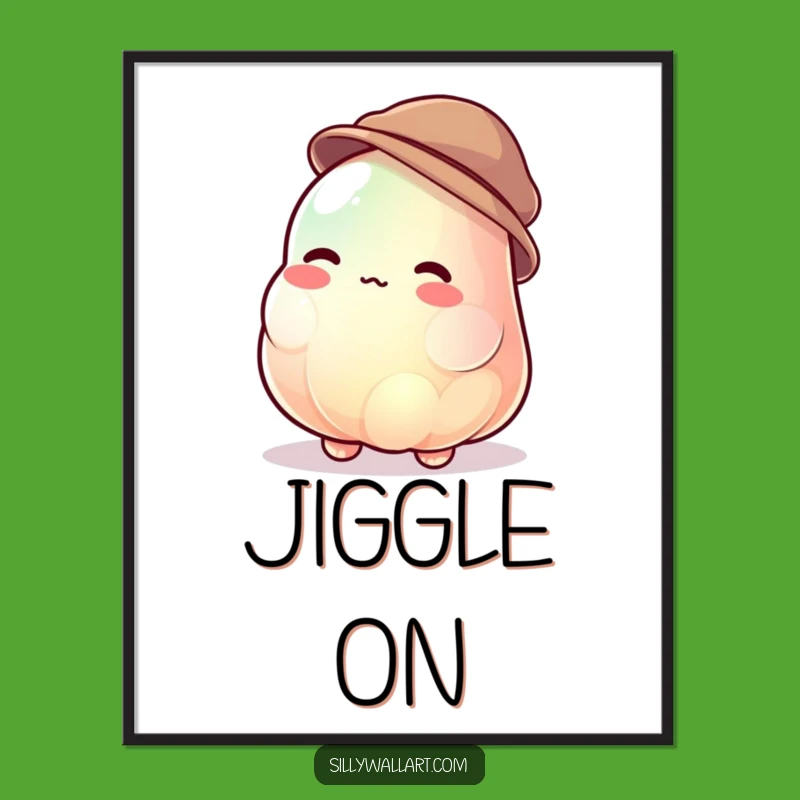 Funny Jelly Blob Poster - Jiggling Hat Wearer & Uncontrollable Art Gift