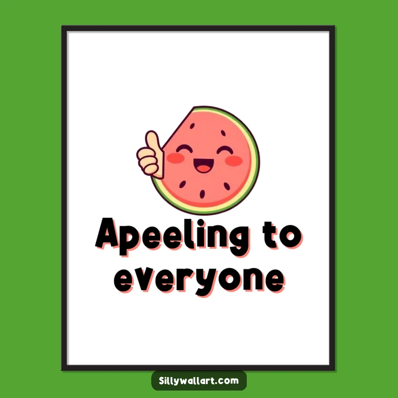 Funny Watermelon Thumbs Up Poster - Juicy Wall Art for a Happy Home