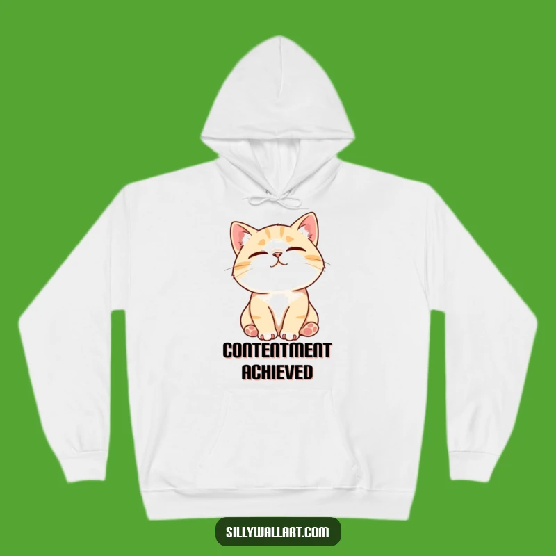 Funny Contented Cat Hoodie - Cozy Purring Pet Lover Gift
