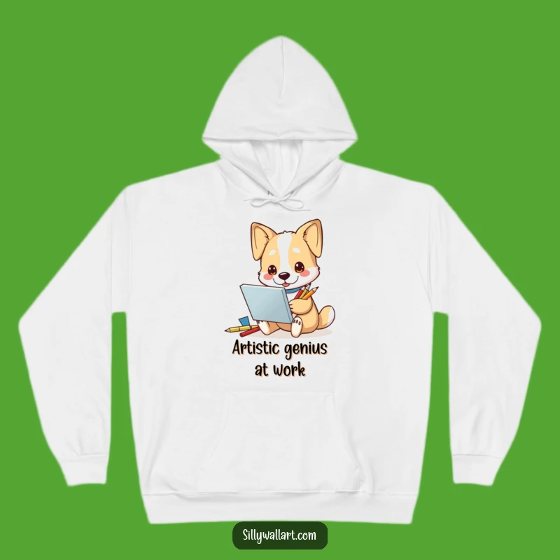 Funny Dog Artist Hoodie: Cozy Up with an Inspired Pup's Creative Vibe, Warm Gift