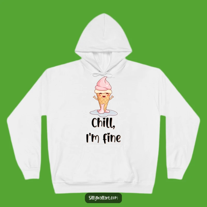 Funny Giggling Ice Cream Hoodie: Melting Cone Shrug Sweatshirt, Cozy Funny Gift