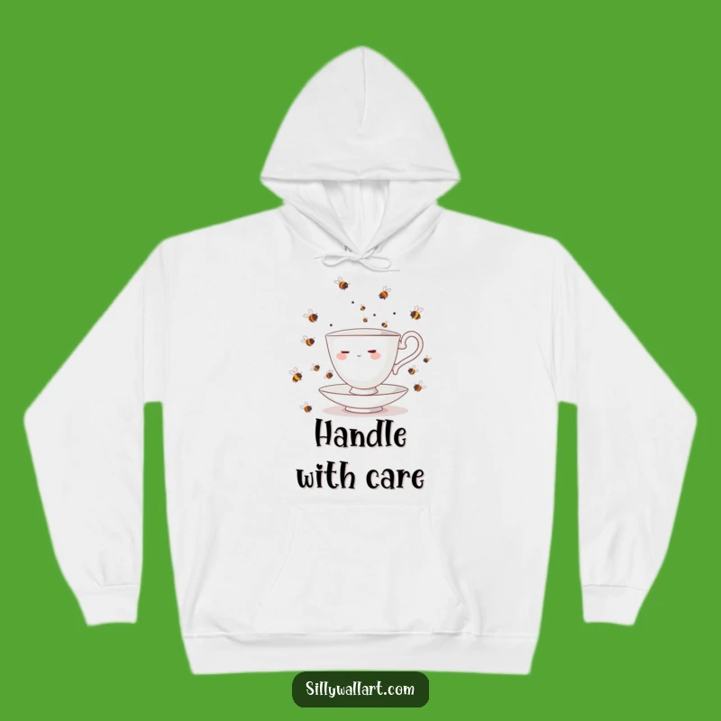 Funny Teacup Bees Hoodie - Cozy & Hilarious Juggling Apparel for the Overwhelmed