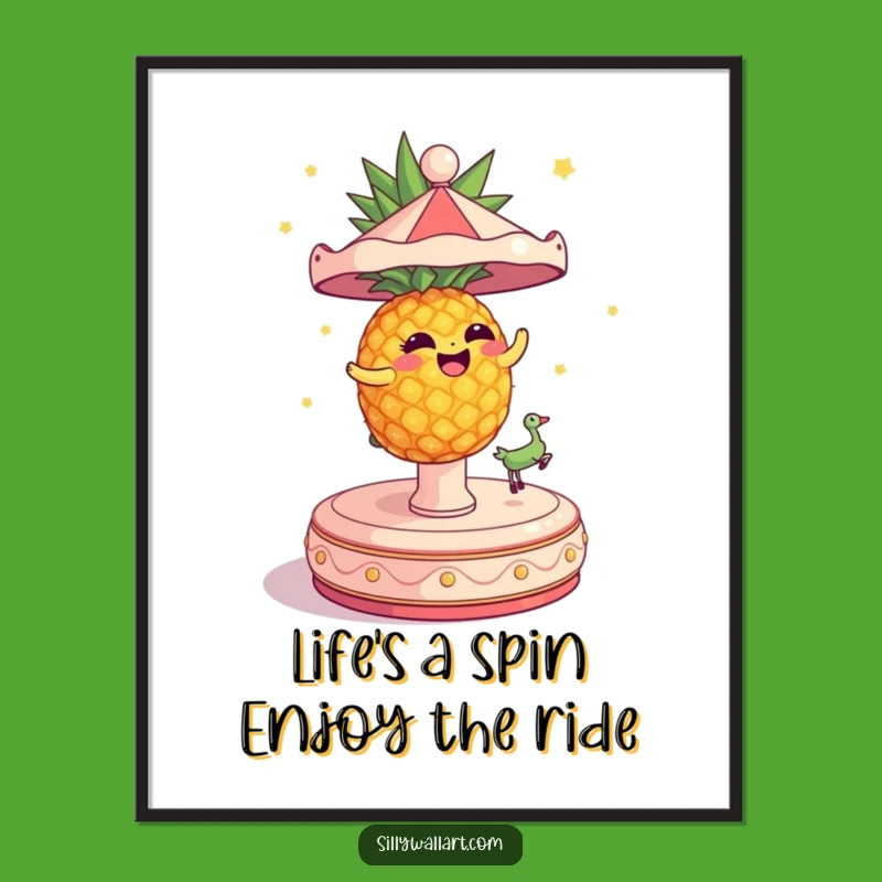 Dizzy Pineapple Free Printable Wall Art - Fun Tropical Downloadable Decor Gift