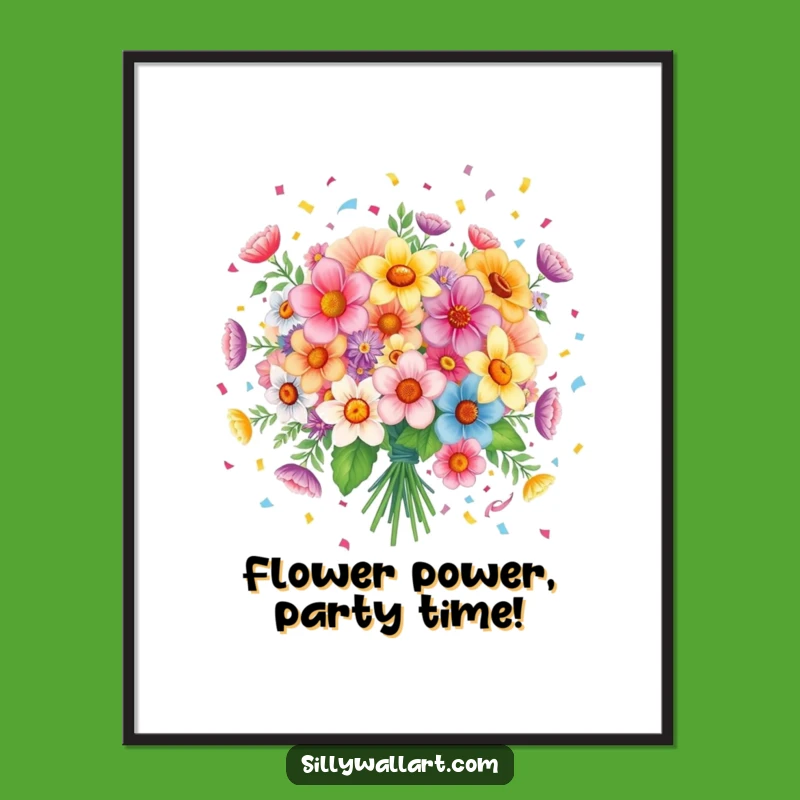 Free Printable Funny Flower Wall Art: Confetti Bouquet Downloadable Decor