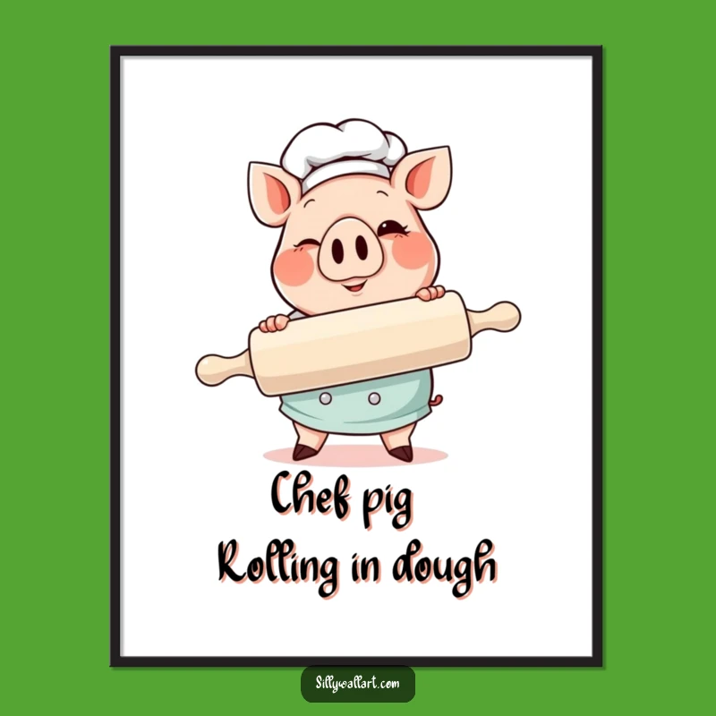 Free Printable Pig Chef Wall Art: Funny Kitchen Decor Downloadable!