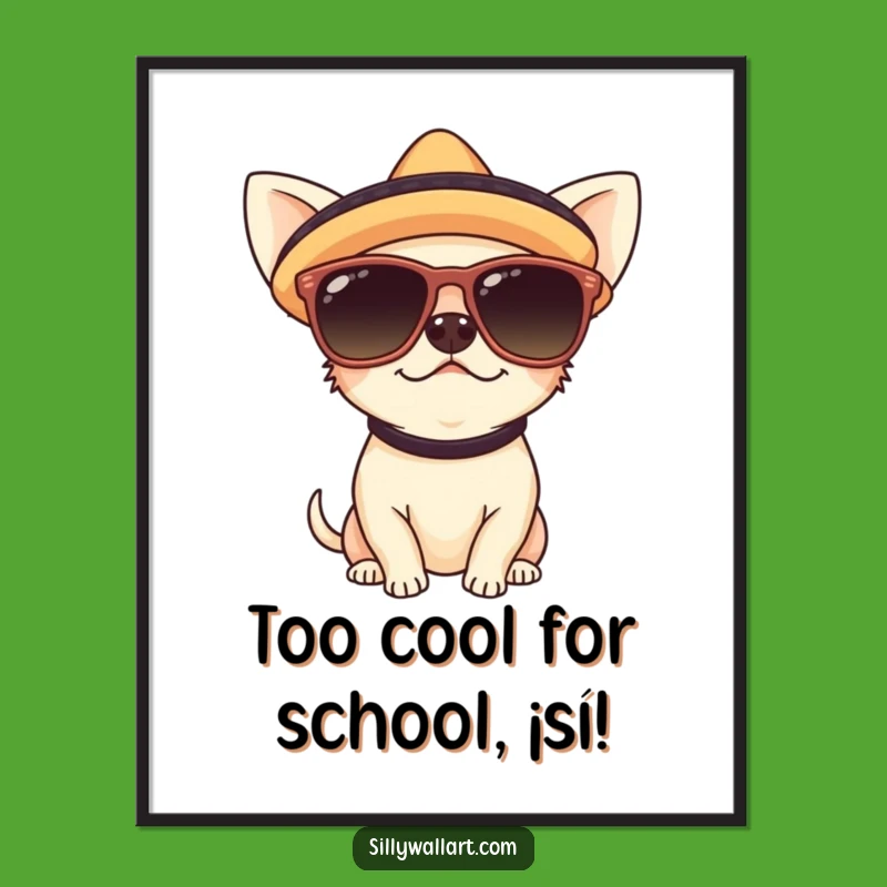 Free Printable Wall Art: Chihuahua Fiesta Vibes - Funny Downloadable Home Decor