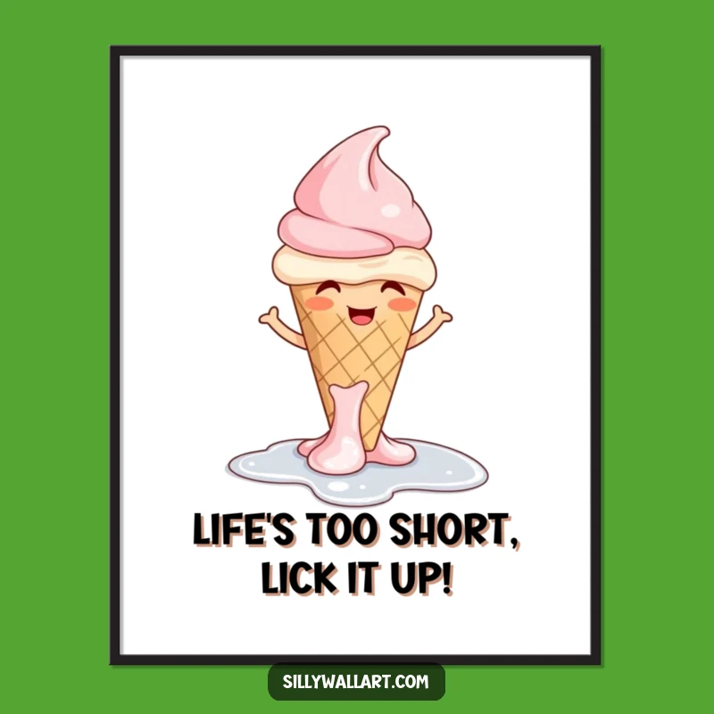 Free Printable Wall Art: Melting Ice Cream, Hilarious DIY Decor Gift