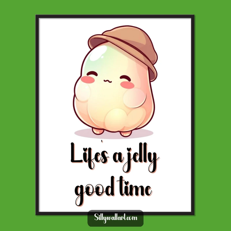 Free Printable Wall Art: Wobbly Jelly Hat Funny Downloadable Art Gift