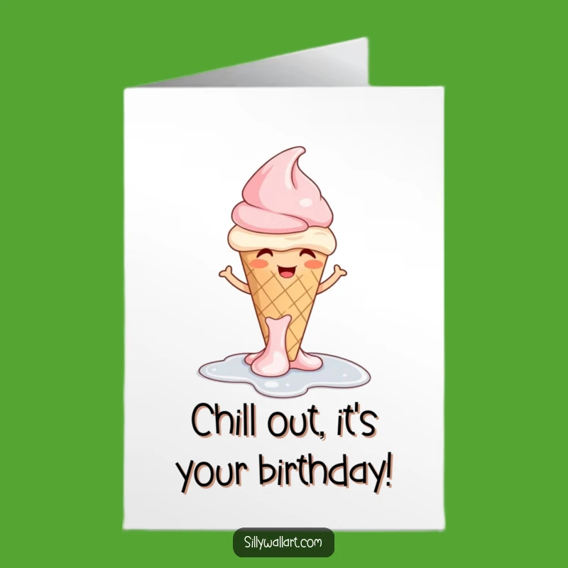 Free Printable Birthday Card: Melting Ice Cream for a Funny DIY Gift