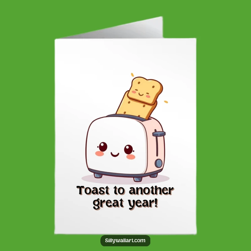 Free Printable Birthday Card: Toaster Launching Toast - Funny Downloadable Gift