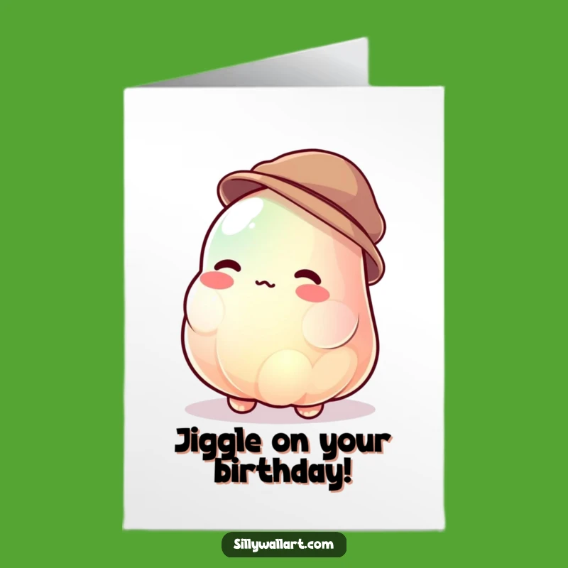 Free Printable Birthday Card: Wobbly Jelly Hat Funny Downloadable Gift