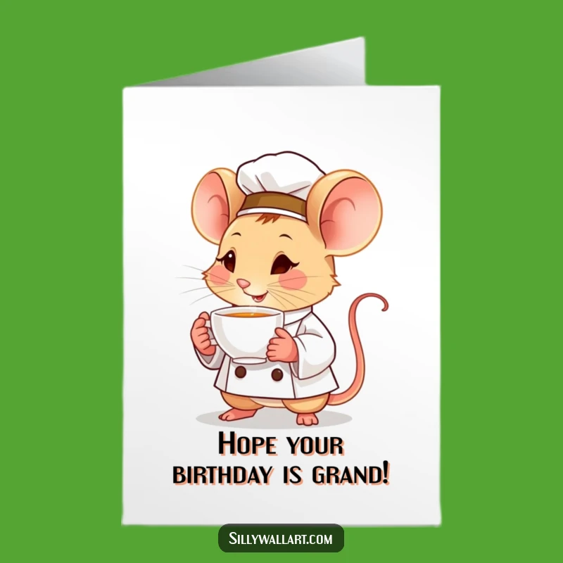Free Printable Mouse Chef Birthday Card - Cozy & Funny Downloadable Gift for Tea Lovers!