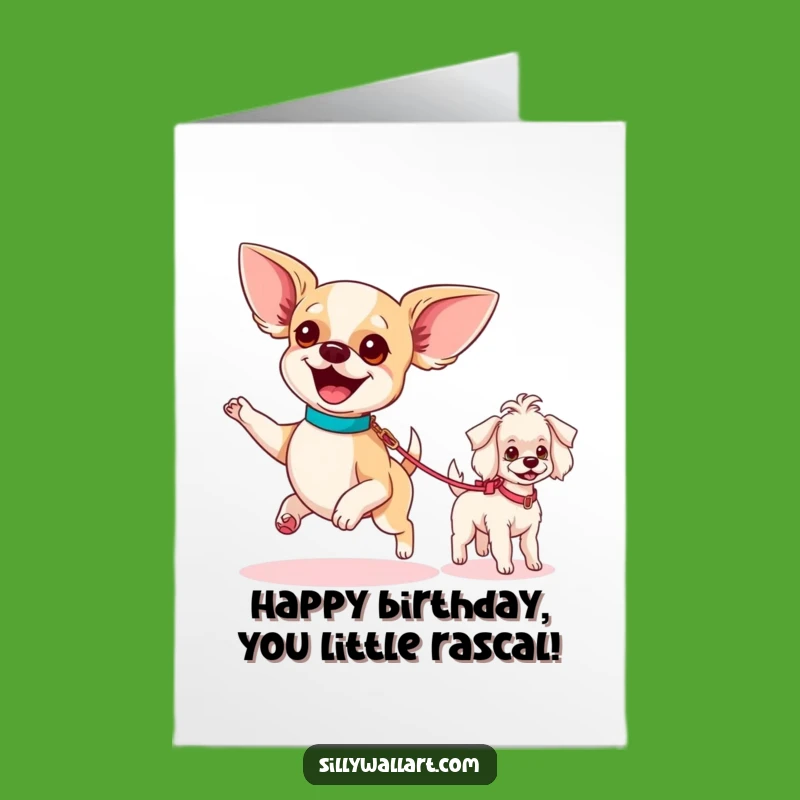 Free Printable Birthday Card: Doggy Parade Fun - Funny Downloadable Gift