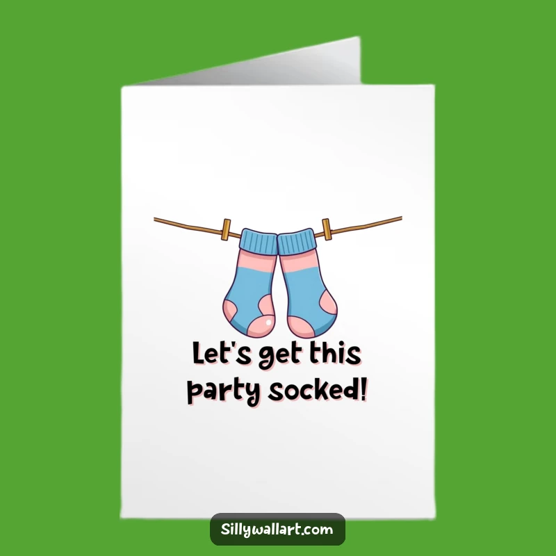 Free Printable Birthday Card: Socks as Kite - Funny Tangled Downloadable Gift