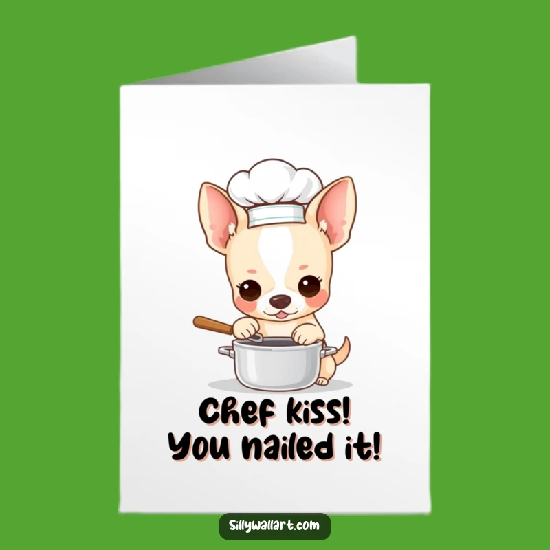 Free Printable Chef Chihuahua Congrats Card: Funny Dog Downloadable Gift