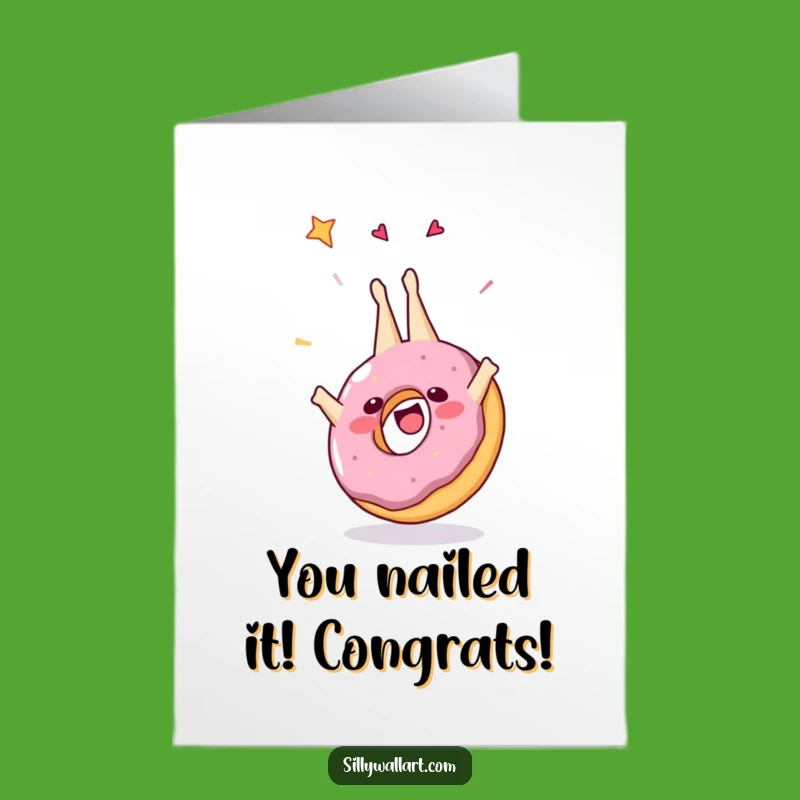 Free Printable Congrats Card: Donut Flip Celebration, Funny Downloadable Gift