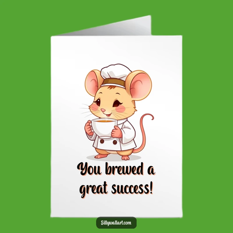 Free Printable Mouse Chef Congrats Card - Sophisticated & Funny Downloadable Celebration!