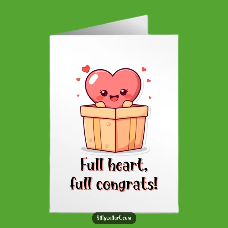 Free Printable Funny Heart Congrats Card: Gift Box Surprise Downloadable DIY Gift